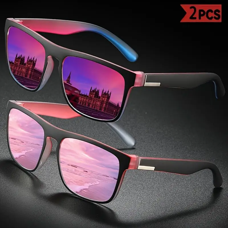 قطعتان، مخطط ألوان مستوحى من الدوبامين، مجموعة نظارات طازجة ولطيفة، مناسبة للنساء للارتداء والإكسسوارات، والرجال للقيادة