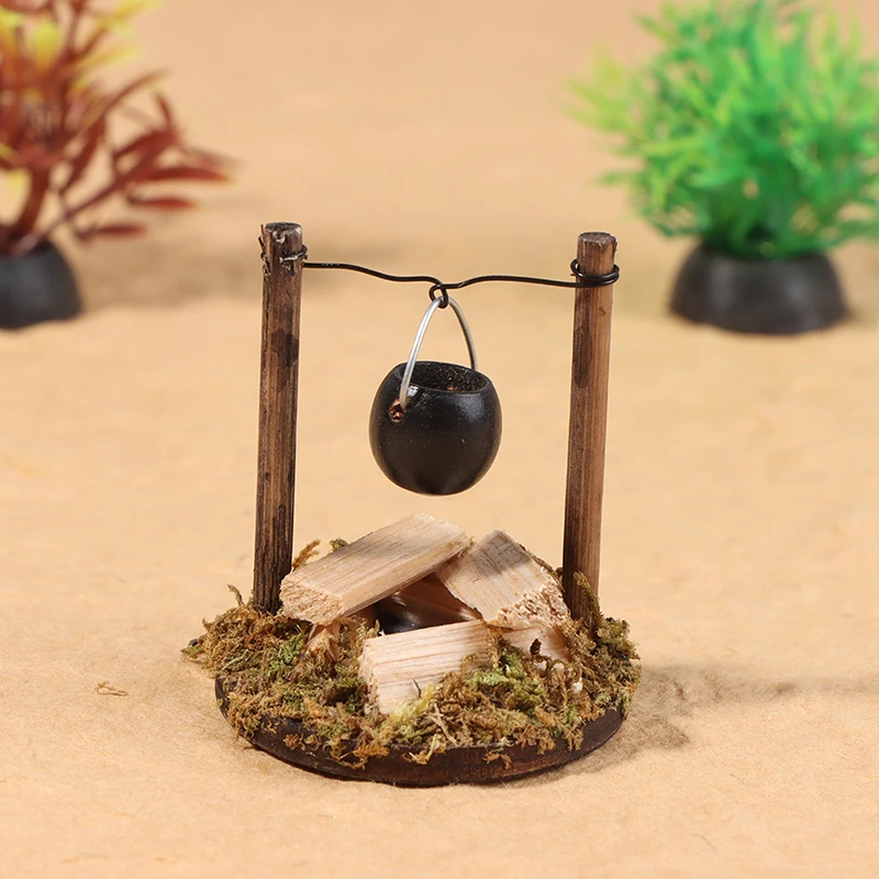 DIY Dollhouse Miniature Outdoor Garden Scene Villa Garden Hanging Stove