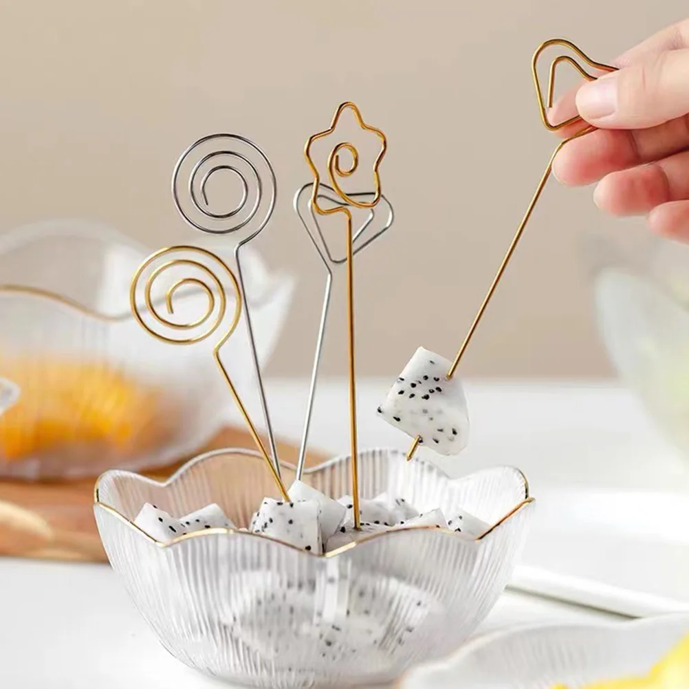 

10Pcs Fruit Picks Creative Memo Clip Table Number Holder Business Desktop Organizer Photo Clamp Household Cocktail