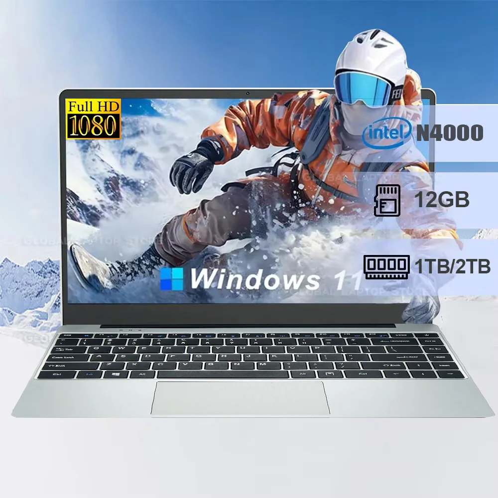 14,1-Zoll-Laptops Intel Celeron N4000 Laptop-Computer 12 GB RAM 512 GB 1 TB SSD 1920 * 1080P Büro-Studien-PC-Computer Windows 11 Pro