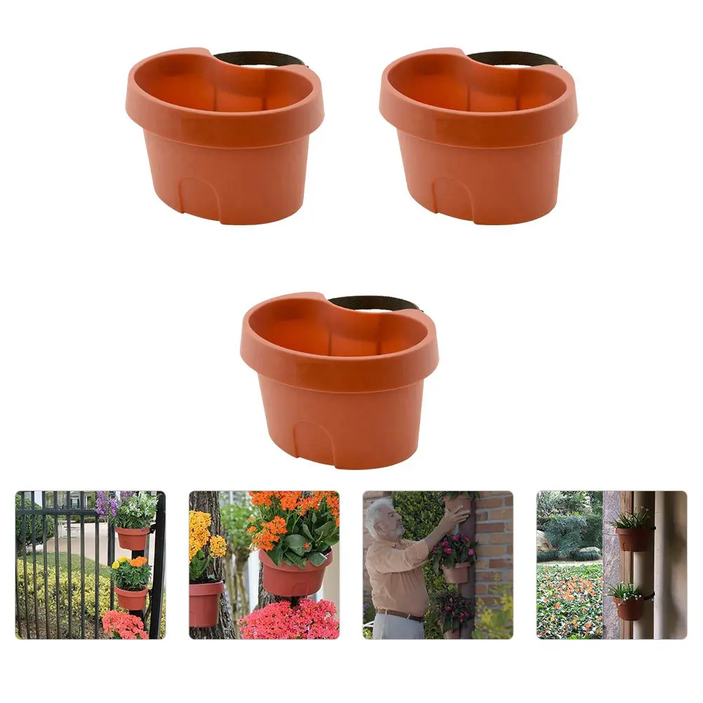 

3pcs Wall-Mounted Flower Pot Plastic Hanging Basket For Garden Bathroom Balcony Durable Lightweight Storage Container