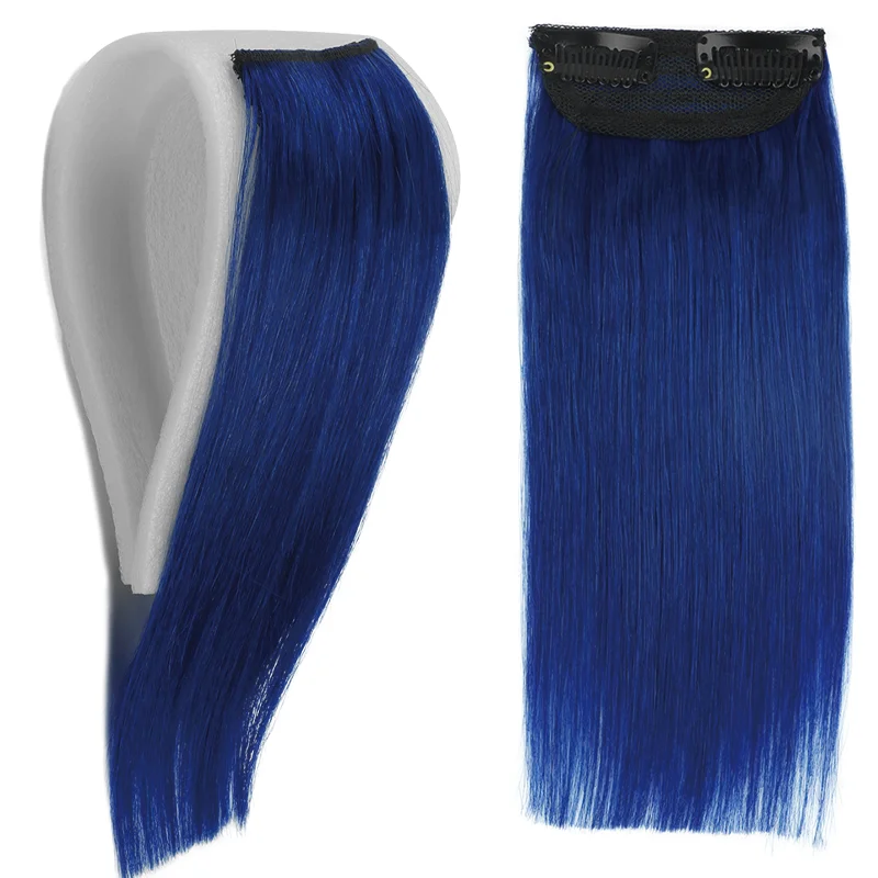 

Тепло стильно прямые человеческие волосы расширения 2 легкий клип в горячий розово-красный синий выделить DIY декоративный аксессуар для волос для женщин