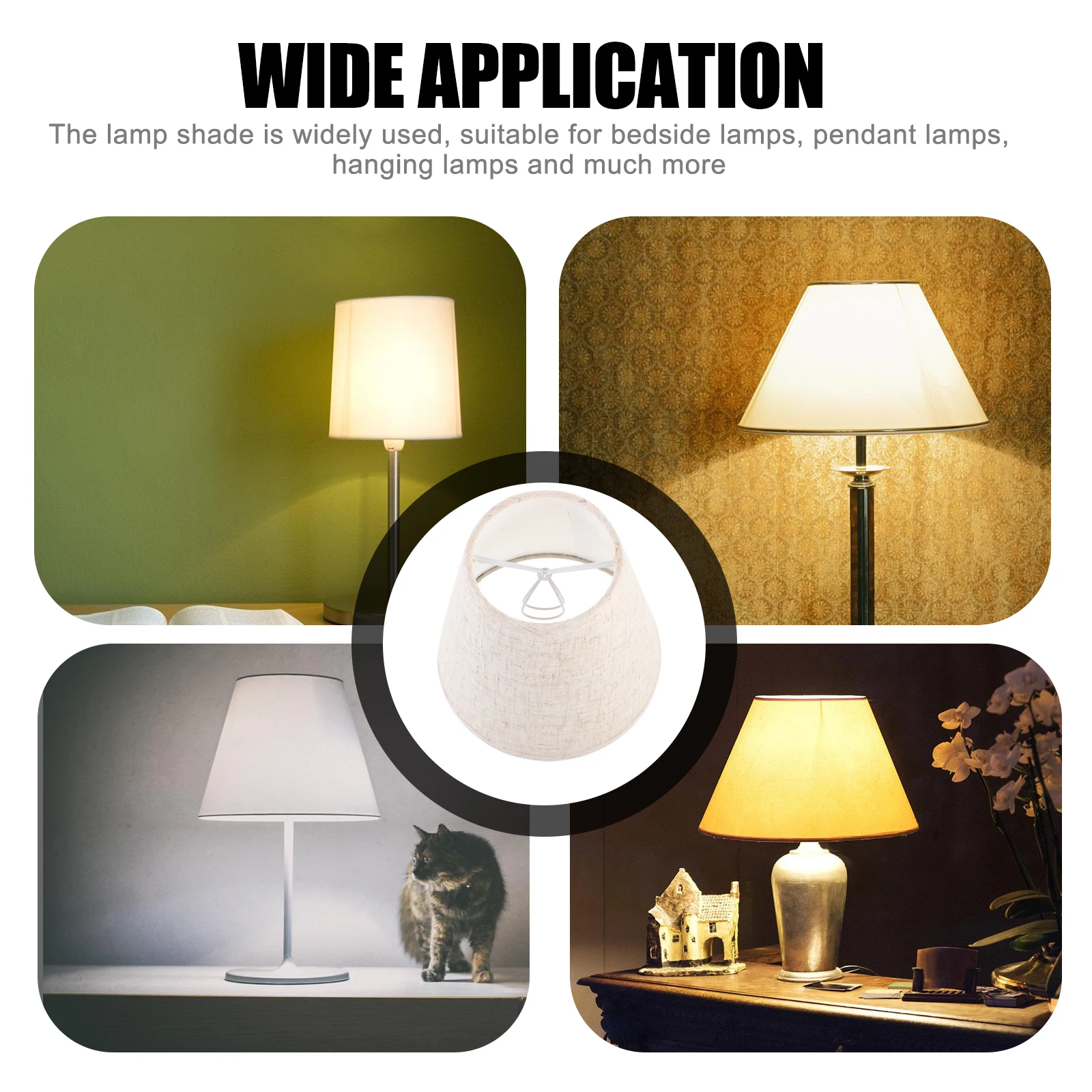 

Clip On Lamp Shade Iron Hanging Light Cover Pendant Lampshade Replacement Small Fabric Shade For Bedroom Living Room