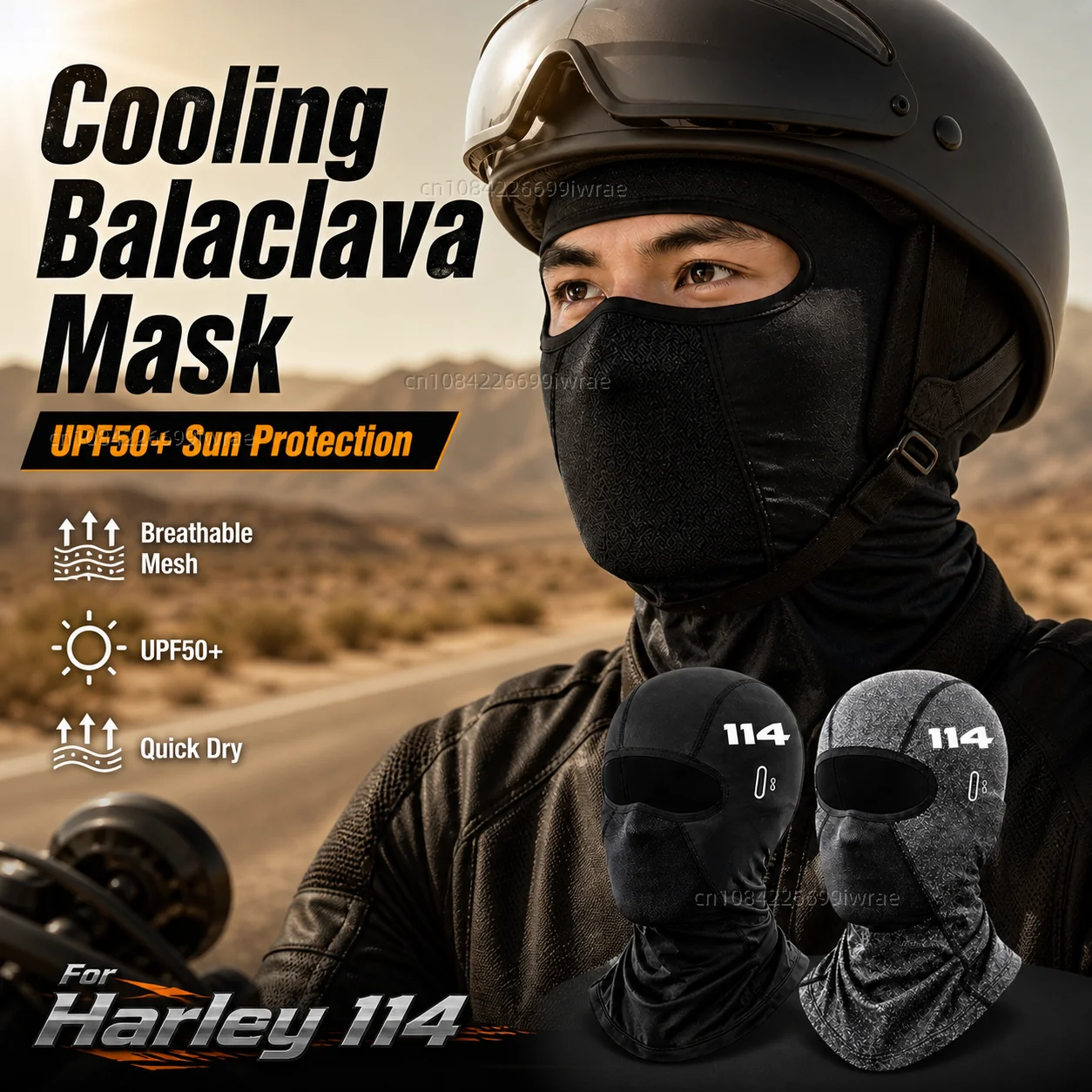 Cooling Motorcycle Balaclava Mask UPF50+ UV Protection Breathable Face Cover Summer For Harley Softail Fat Boy 114 FLFB FLFBS
