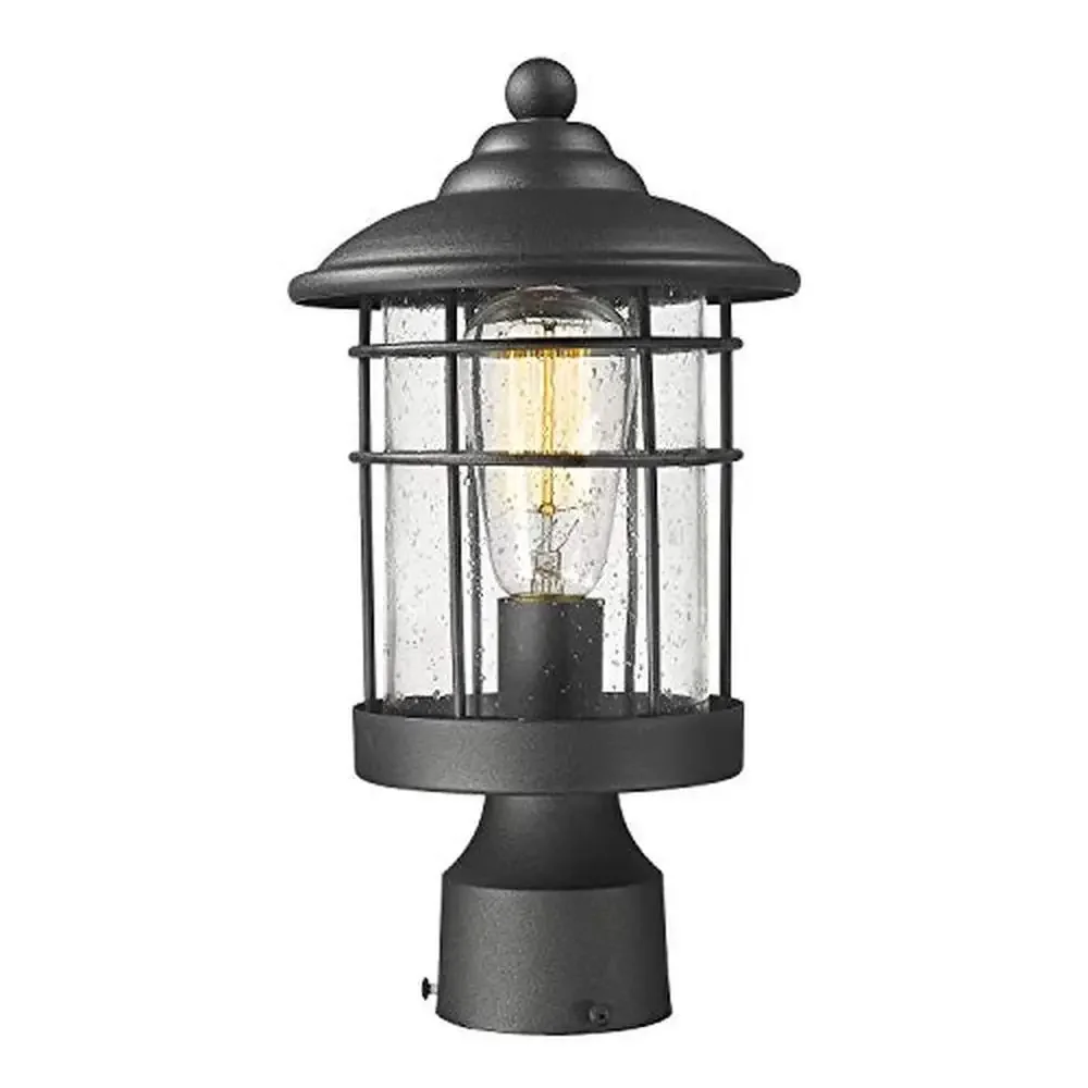

Outdoor Black Finish Seeded Glass Post Lantern Weather Resistant Rust Resistant 1803CW2-P Bulb not Included Suitable Wet
