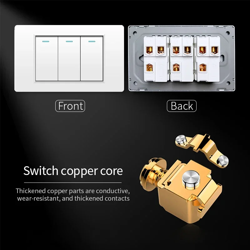 ELEGAN White Brazil Fireproof PC Panel Standard Outlet Double USB Type C Wall Power Socket Light Switch Office 118*72mm 10A 20A images - 6