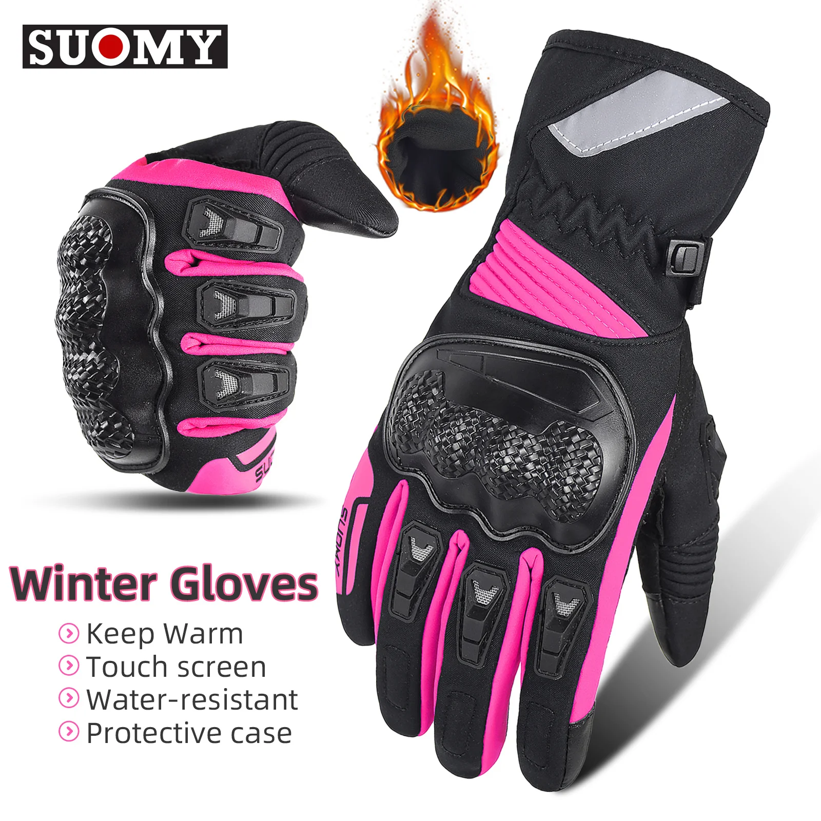 

Женские зимние теплые мотоциклетные перчатки, водонепроницаемые перчатки для мотокросса, защитные мотоциклетные перчатки из ТПУ, лыжные перчатки с сенсорным экраном