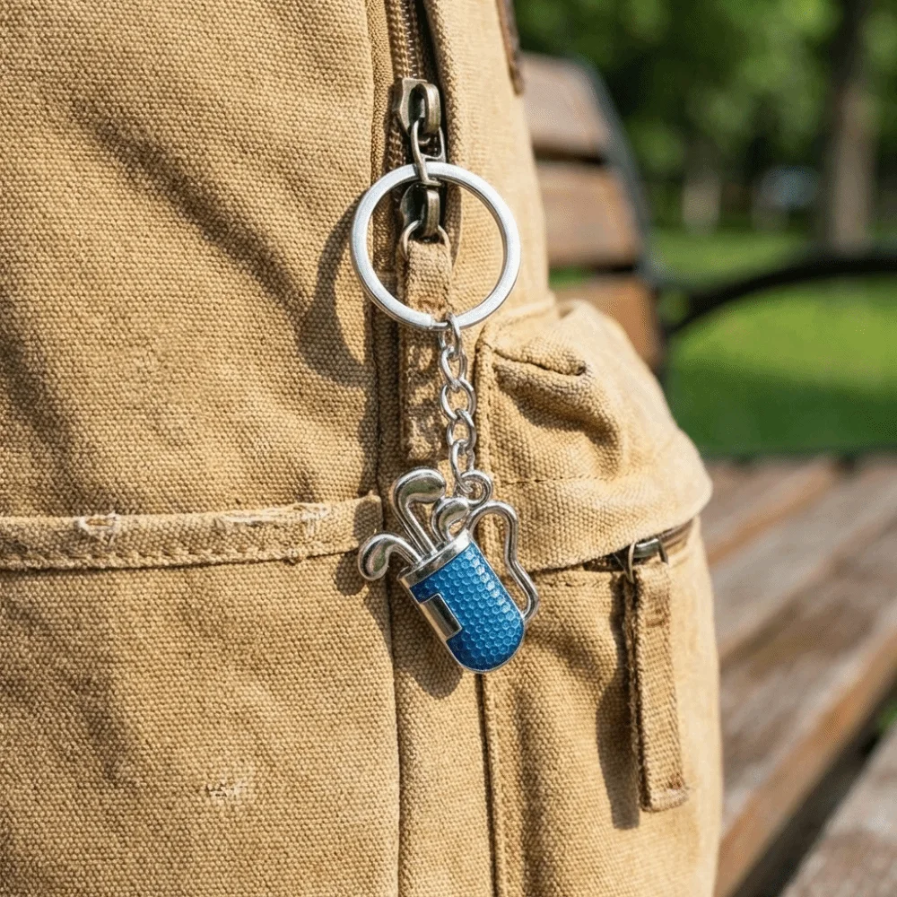 Creative Golf Keychain Sports Style Classic Design Metal Barrel Shaft Keyring DIY Accessories Funny Golf Pendant Key Holder
