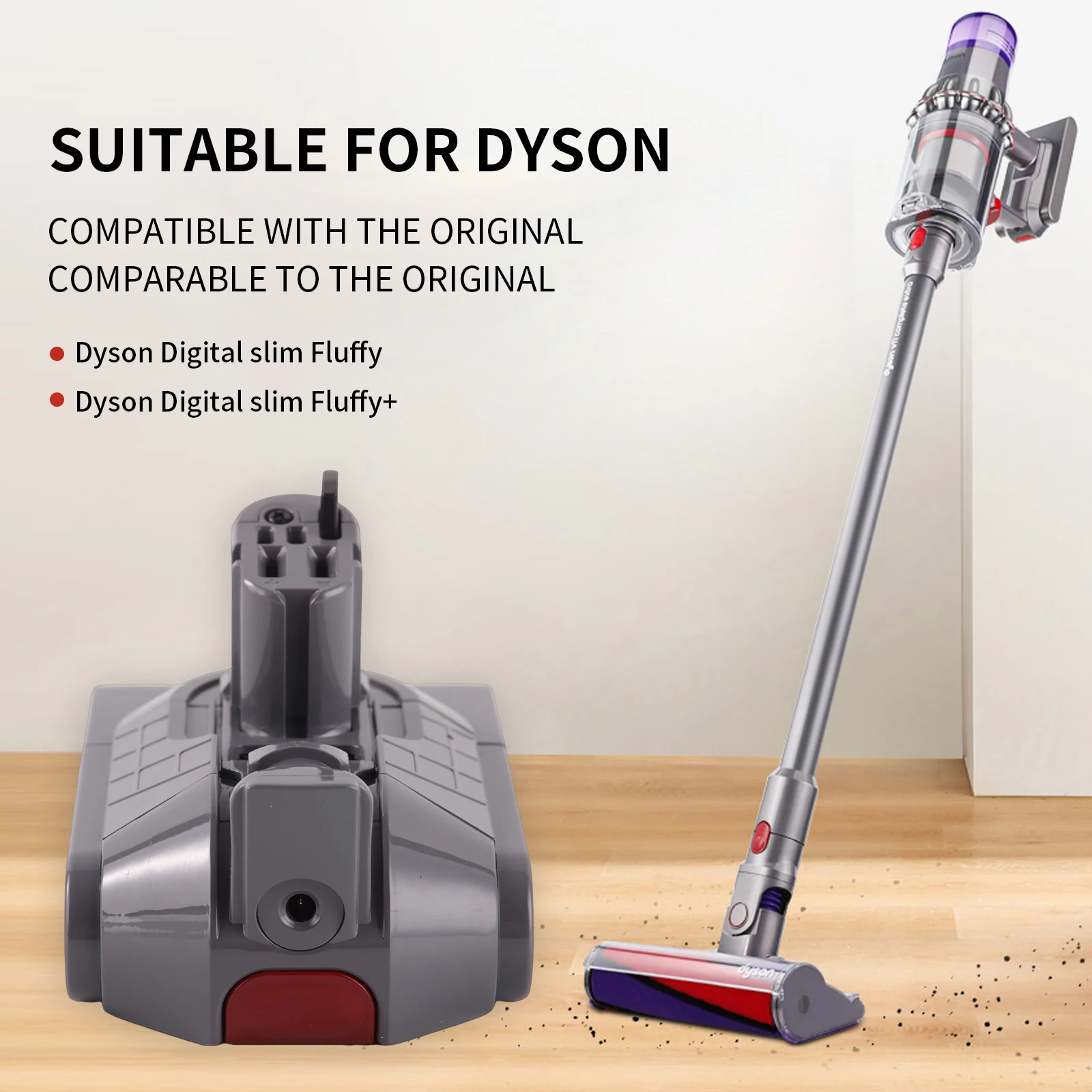 Imagem -02 - Battiz-bateria de Substituição Compatível com Dyson Sv18 Digital Slim Aspirador sem Fio Fluffy 18.0v 2500mah 45wh