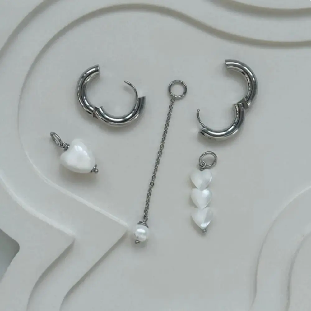 Trendy Asymmetrical Design Heart-Shaped Earrings Stereo Shape Punk Geometric Earrings Stereo Earrings Daily Wear