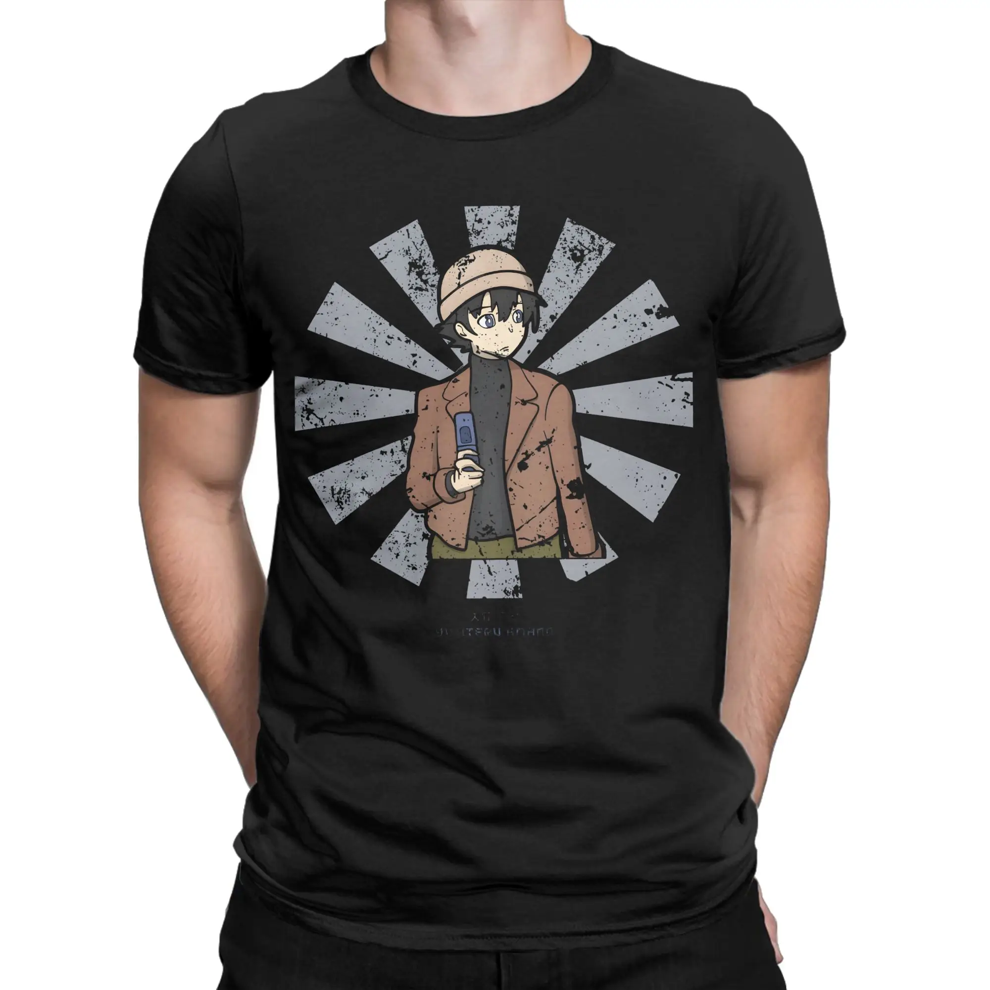 Yukiteru Amano Retro Japanese T-Shirt Beach Future Diary 100 Cotton T Shirts For Men's Leisure Casual Tshirt Short-Sleeve  Tees