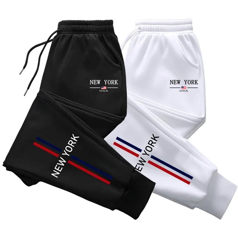 

Мужские повседневные спортивные штаны, всесезонные повседневные спортивные штаны для фитнеса, бега, домашние и уличные удобные мягкие брюки, городская модная уличная одежда