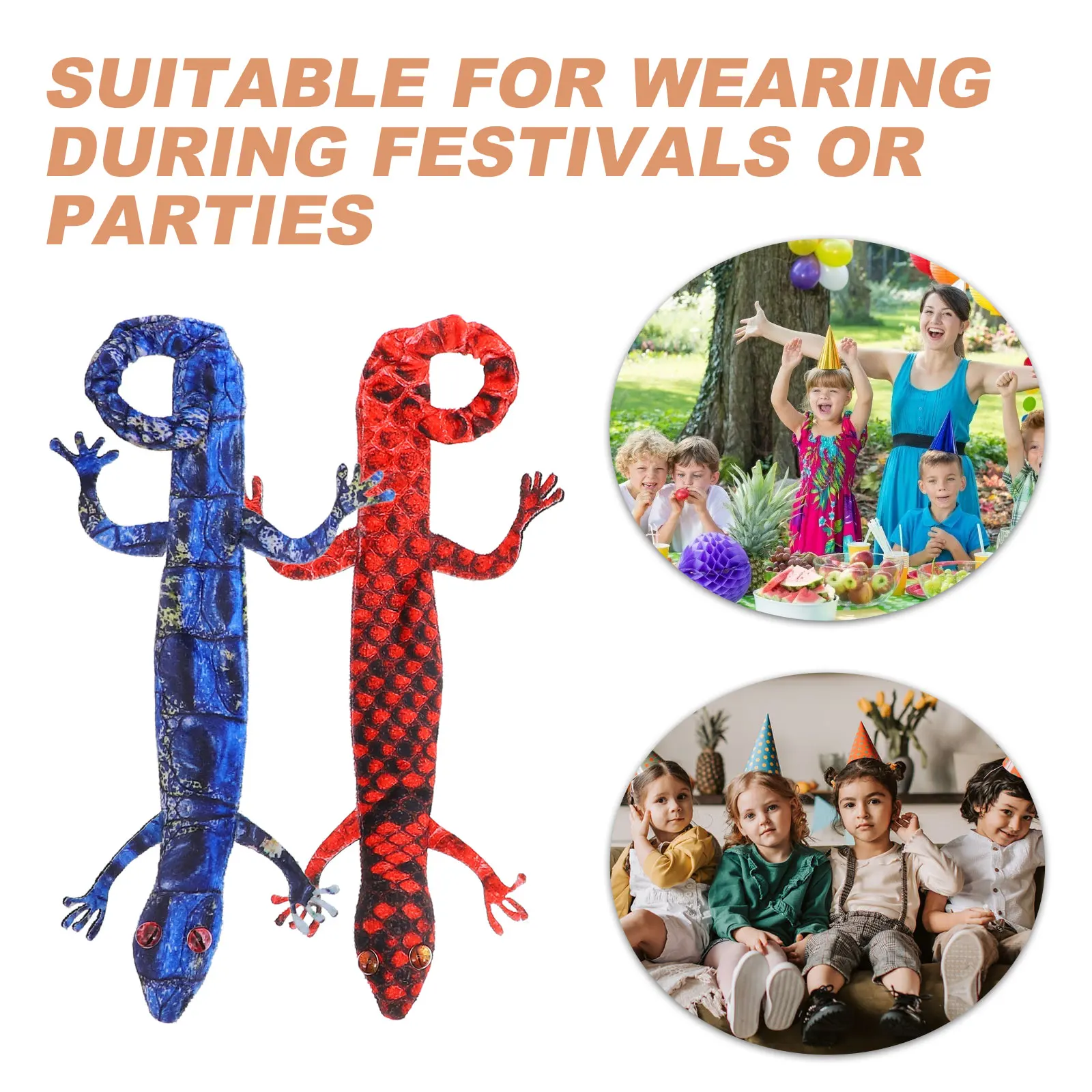 4pcs Gecko สร้อยข้อมือ Lizard Slap สร้อยข้อมือเด็กเหล็กโพลีเอสเตอร์ฮาโลวีน Jungle Theme Snap สายรัดข้อมือสําหรับเด็ก