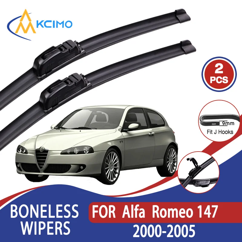 

For Alfa Romeo 147 2000-2005 Car Wiper U-type Soft Rubber Boneless Wiper HD Quiet Durable Automotive Wiper 24"+20"
