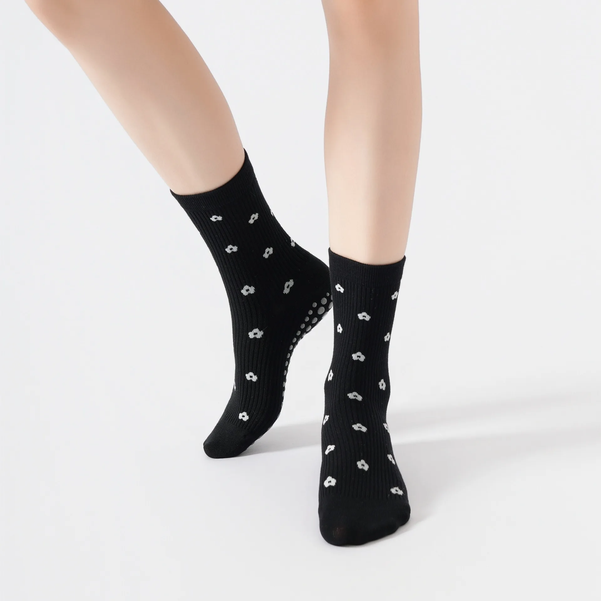 اليوغا الجوارب النساء سيليكون عدم الانزلاق رياضة اللياقة البدنية جوارب بيلاتيس محبوك القطن تنفس التدريب الداخلي المرأة الرياضة الجوارب الطويلة