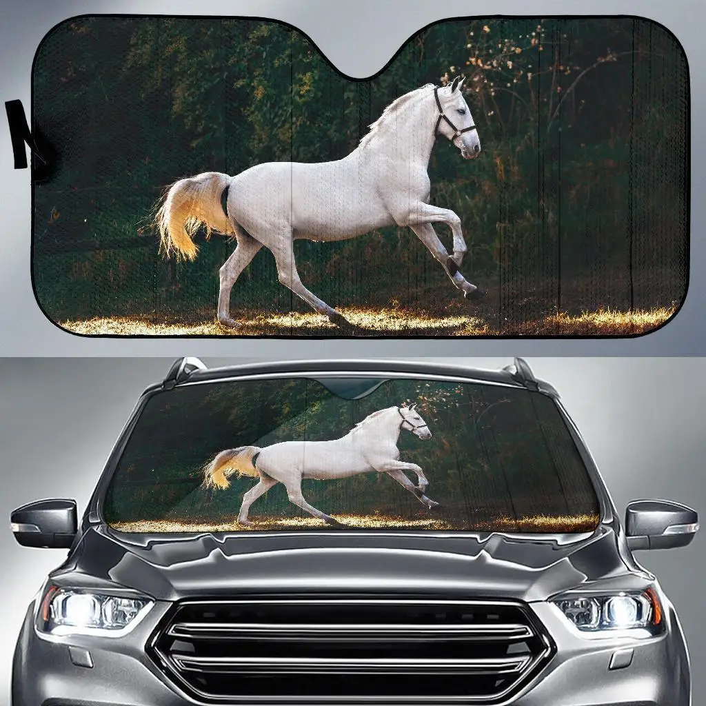 

White Horse Auto Sun Shades Car UV protection windshield sunshade accessories for family gifts