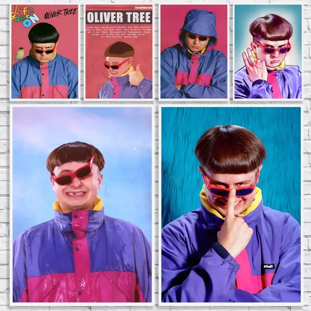 American Singer O-Oliver Tree Painting Calligraphy High-Quality Canvas Wall Mural Crease-Free For Living Room Bedroom Interiors