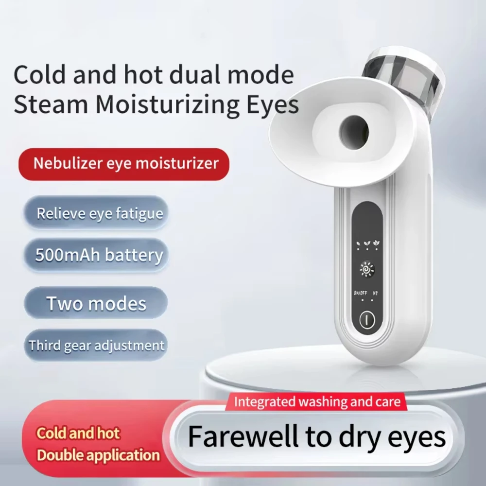 Hot Cold Facial Mist Sprayer Nano Steamer Eye Mist Spray for Dry Eyes Moisturizing Cleaning Eye Care Protection Device