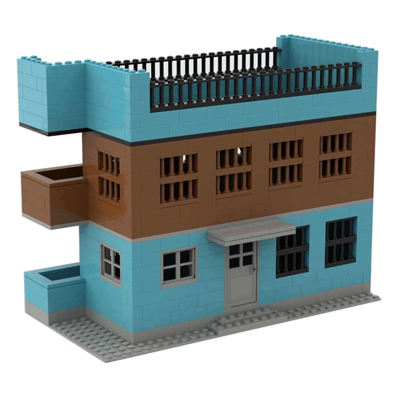 Creative Small Building Blocks Toy DIY Double Balcony House Model for Kids