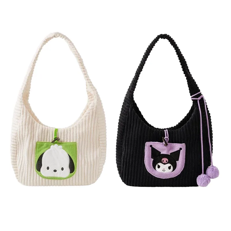 

Sanrios Kuromi Pochacco Anime Cartoon Cute Plush Single Room Handbag Portable Cosmetic Storage Container for Girl When Going Out