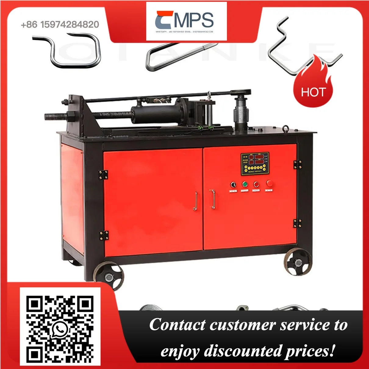 Semi-Automatic Hydraulic Pipe Bending Machine for Steel Tube Bender 90° 180° Metal Pipe Bending Equipment for Square & Round