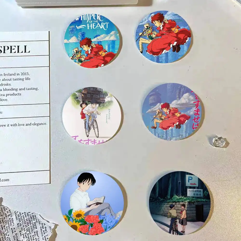 Anime W-Whisper Of The Heart Cartoon Style Badge Brooches On Backpack Decoration Round Enamel Pins For Accessorys