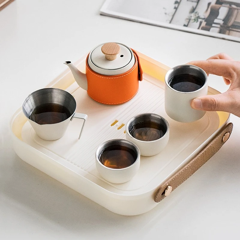 Travel set, portable tea set, stainless steel
