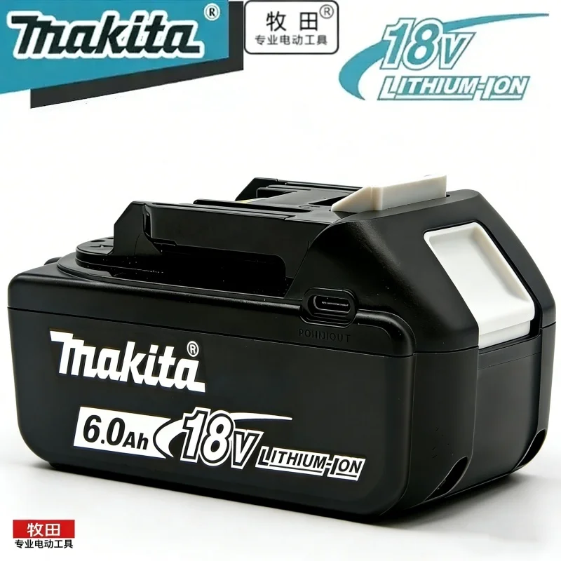 

Оригинальный аккумулятор Makita 18V 6AH, новая быстрая зарядка USB-C | Подходит для BL1830B, BL1850B, BL1850 в качестве замены литиевых аккумуляторов.