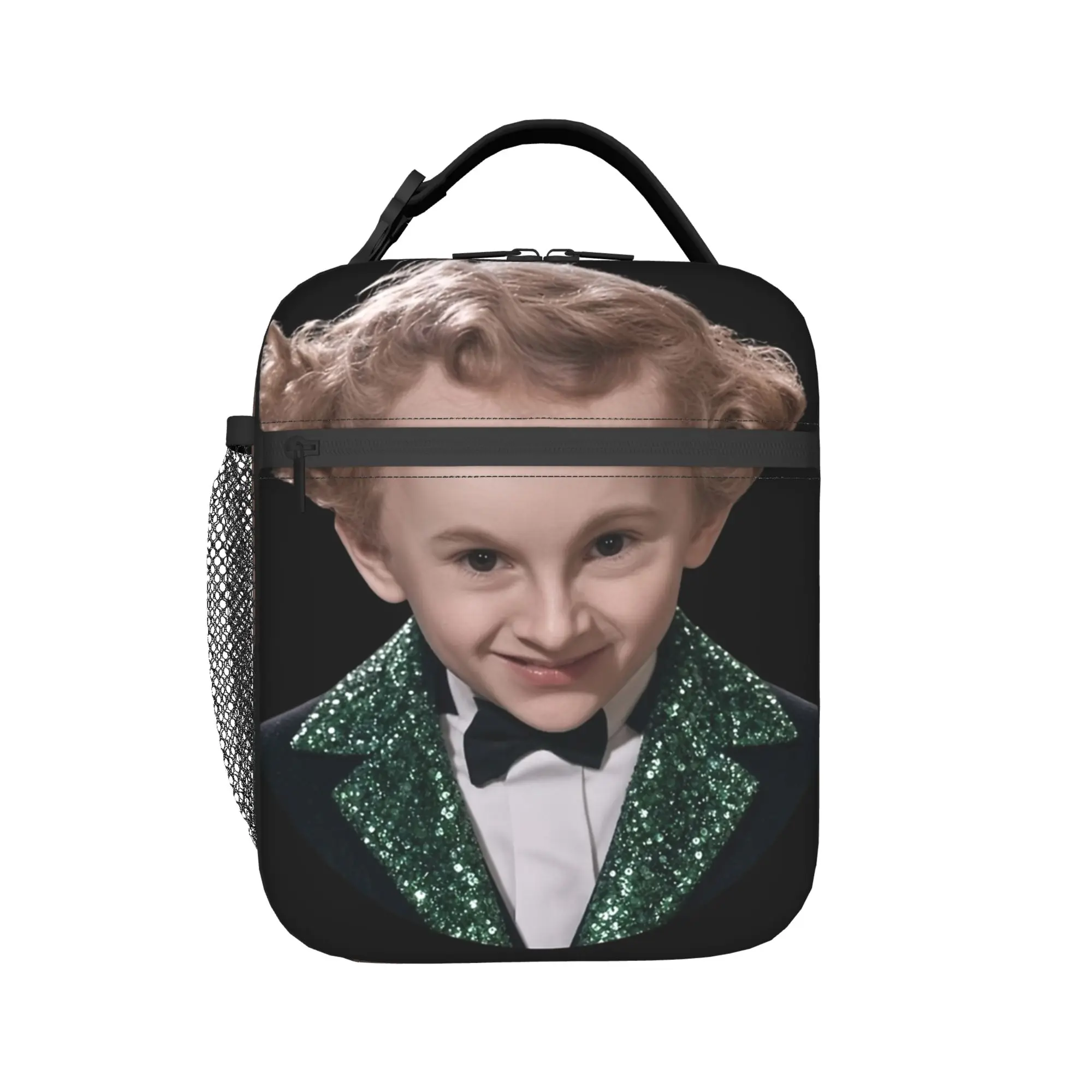 Rumpelstiltskin Face Sequin Smirk Meme Insulated Lunch Bag Cooler Bag Reusable,Meal Container  Tote Lunch Box Food Handbags Work