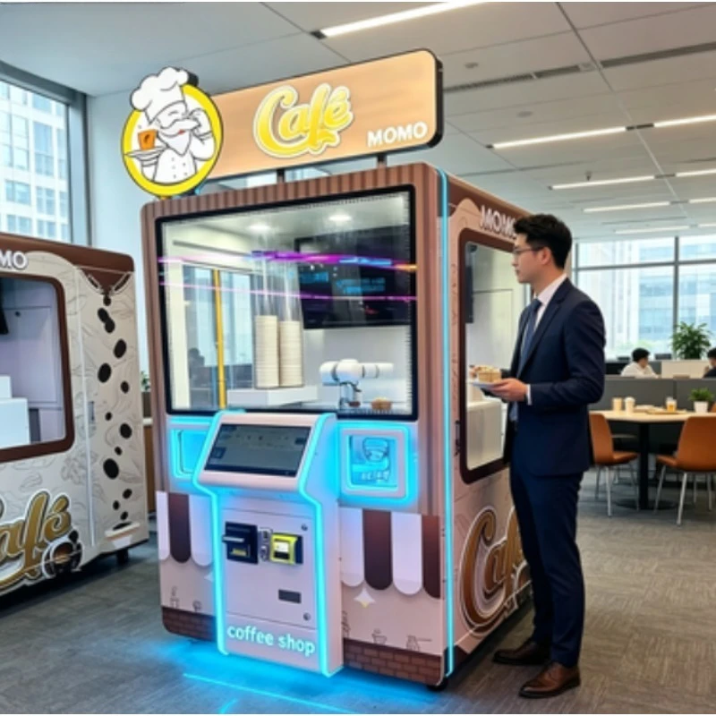 Custom Automatic Coffee Vending Machine, Intelligent Coffee Robot Barista Fully Self-service Commercial Beverage Dispenser