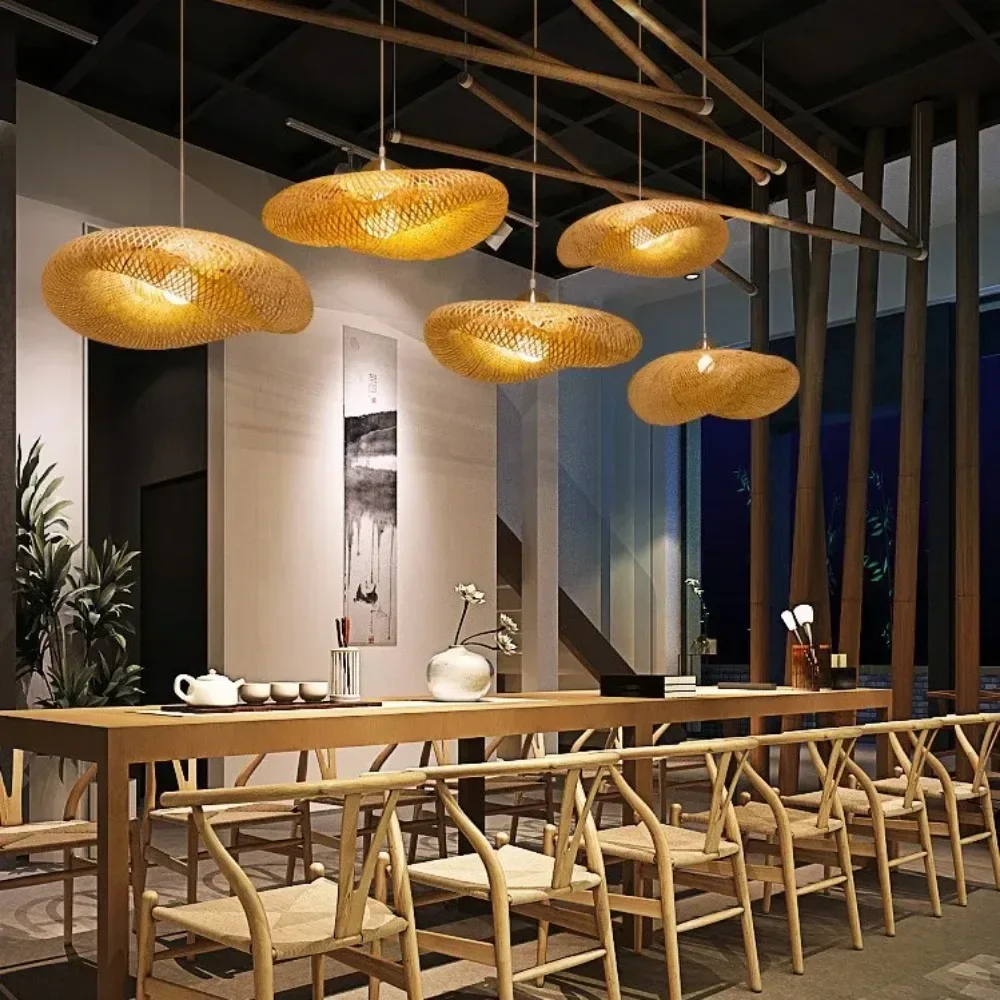 Imagem -05 - Handmade Rustic Bamboo Floor Lamp Light Shade Lustre para Restaurante Sala de Estar