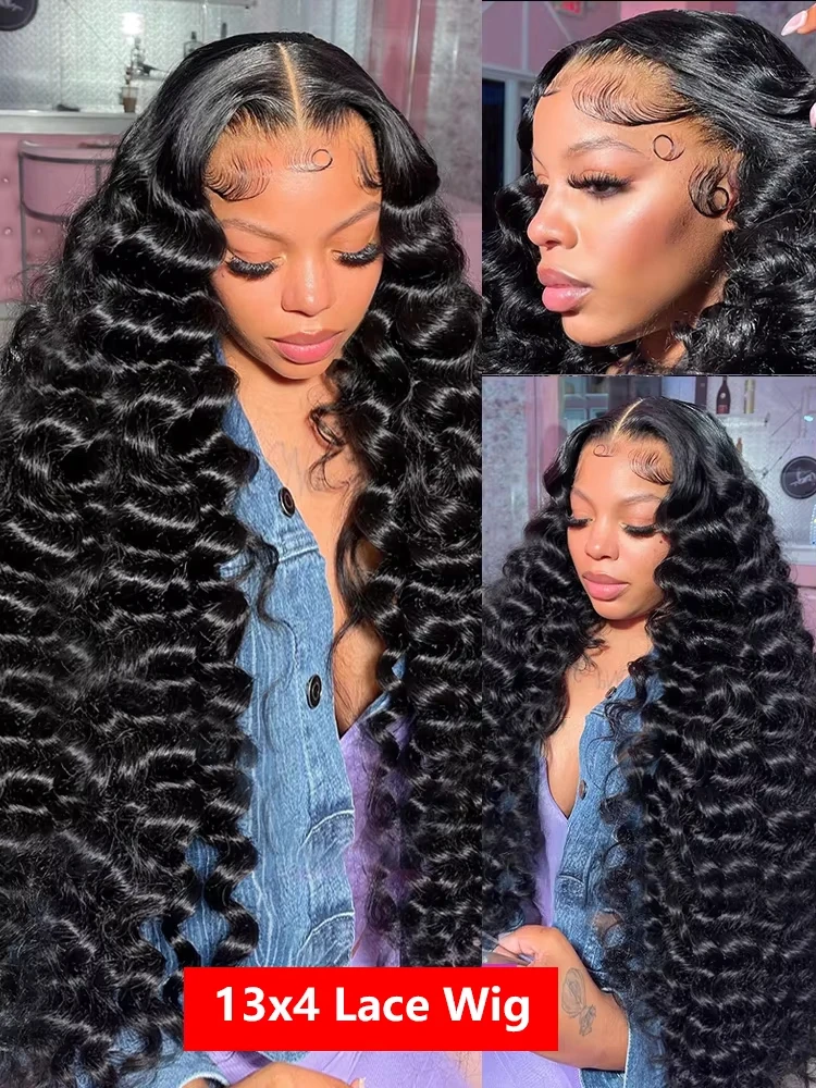 13X6 Lace Frontal Loose Waves Wig Human Hair 13X4 Curly Lace Deep Wave Frontal Wig Water Wave 180 Density Brazilian For Women image 3