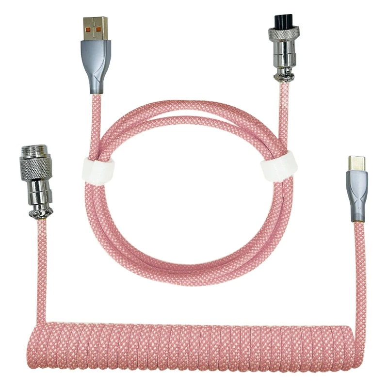 Type-C To USB Data Cable Mechanical Keyboard Coiled Cable Airline Cable Gaming Keyboard Cable Spring Cable