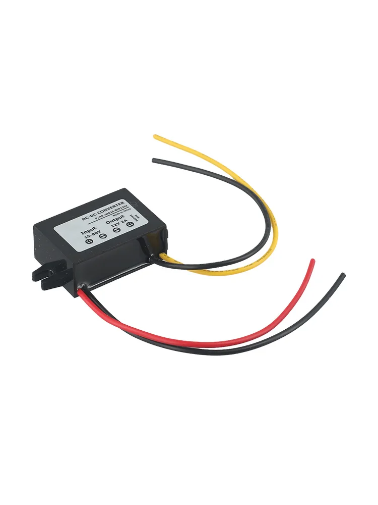 Black DC Step Down Converter Thermal Conductive Silicone Potting ABS Flame Retardant Shell IP68 Waterproof Rating