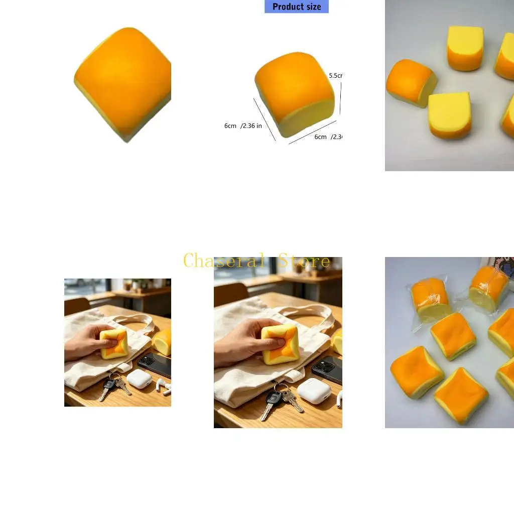 E7CE Desk Toy Bread Squeezable, Soft Sticky Sensory Play Stress Relief Fidgeting Toy for Shelf Display, Desktop Decors