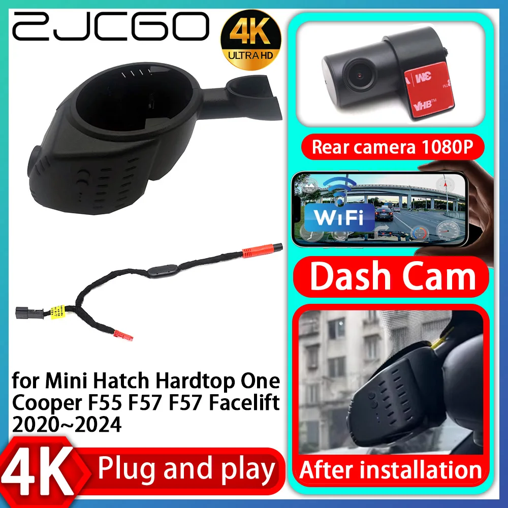 

UHD 4K 2160P Plug and Play DVR Dash Cam UHD Видеорегистратор для Mini Hatch Hardtop One Cooper F55 F57 F57 Facelift 2020~2024