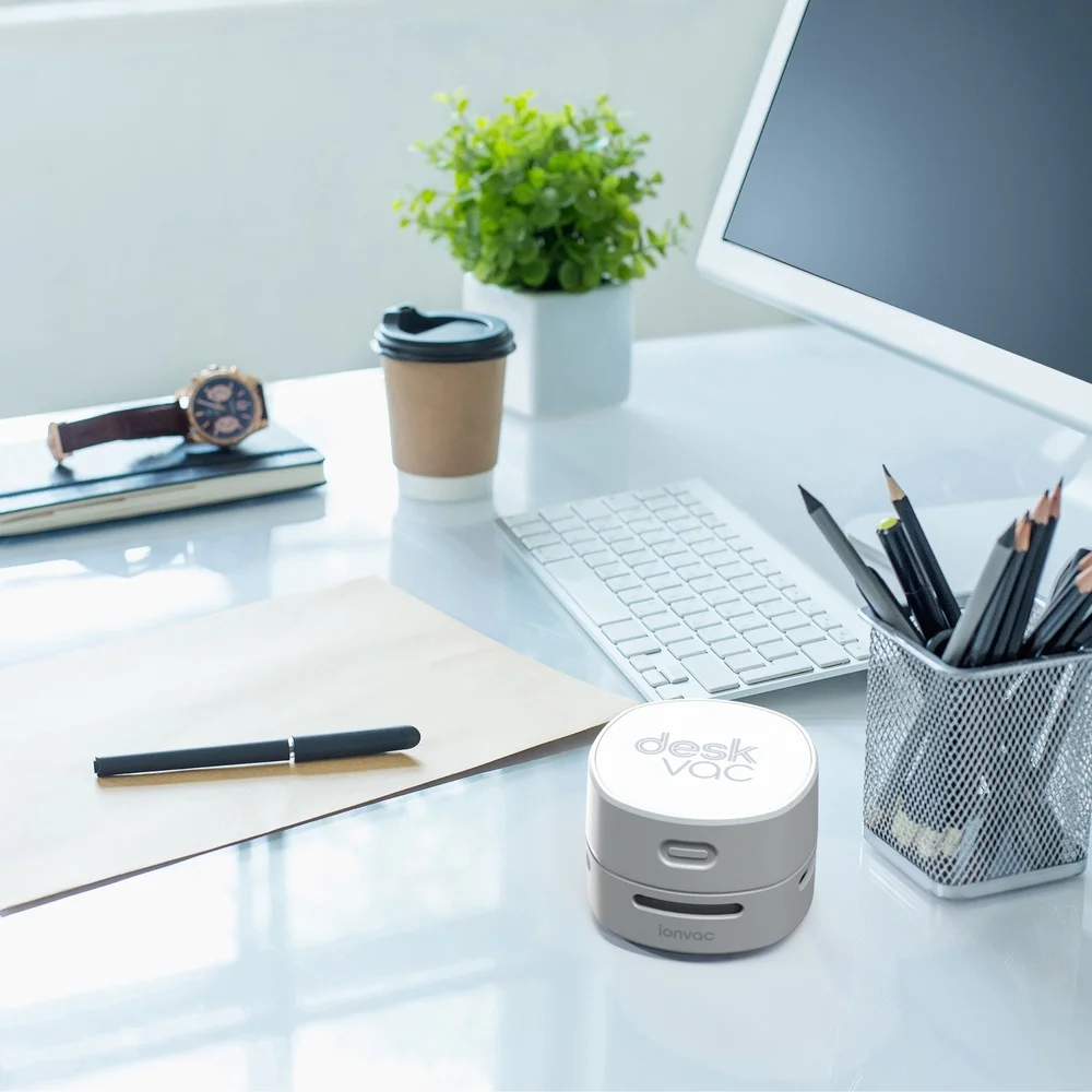 Перезаряжаемый через USB мини-настольный пылесос, 500 Па, всасывающий беспроводной очиститель на 360 градусов, пылевые крошки, клавиатуры с USB-кабелем и щеткой