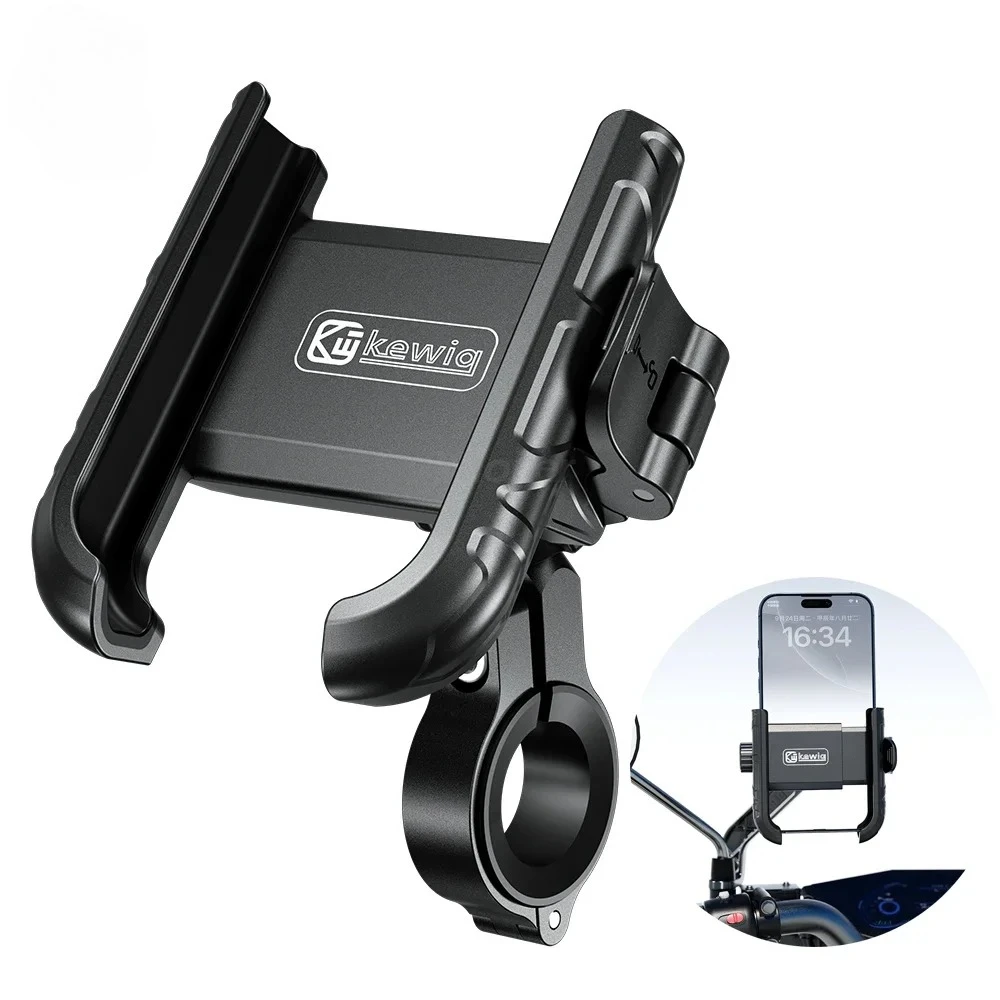 

Motorcycle Phone Mount Holder Camera Friendly 1s Lock & Release Bike Phone Mount Handlebar Cell Phone Holder for Bicycle Scooter