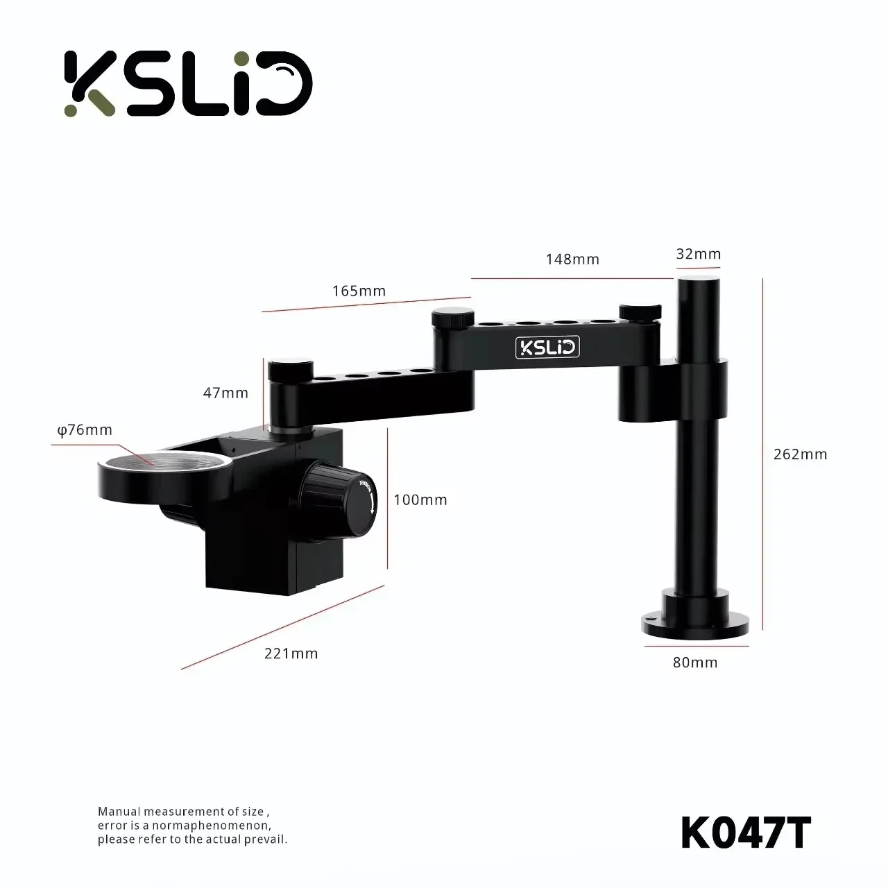 KSLID K047/T Microscope Articulating Arm Bracket Universal Flexible Folding 360 °Adjustable Fixed Lifting Metal Forging Column