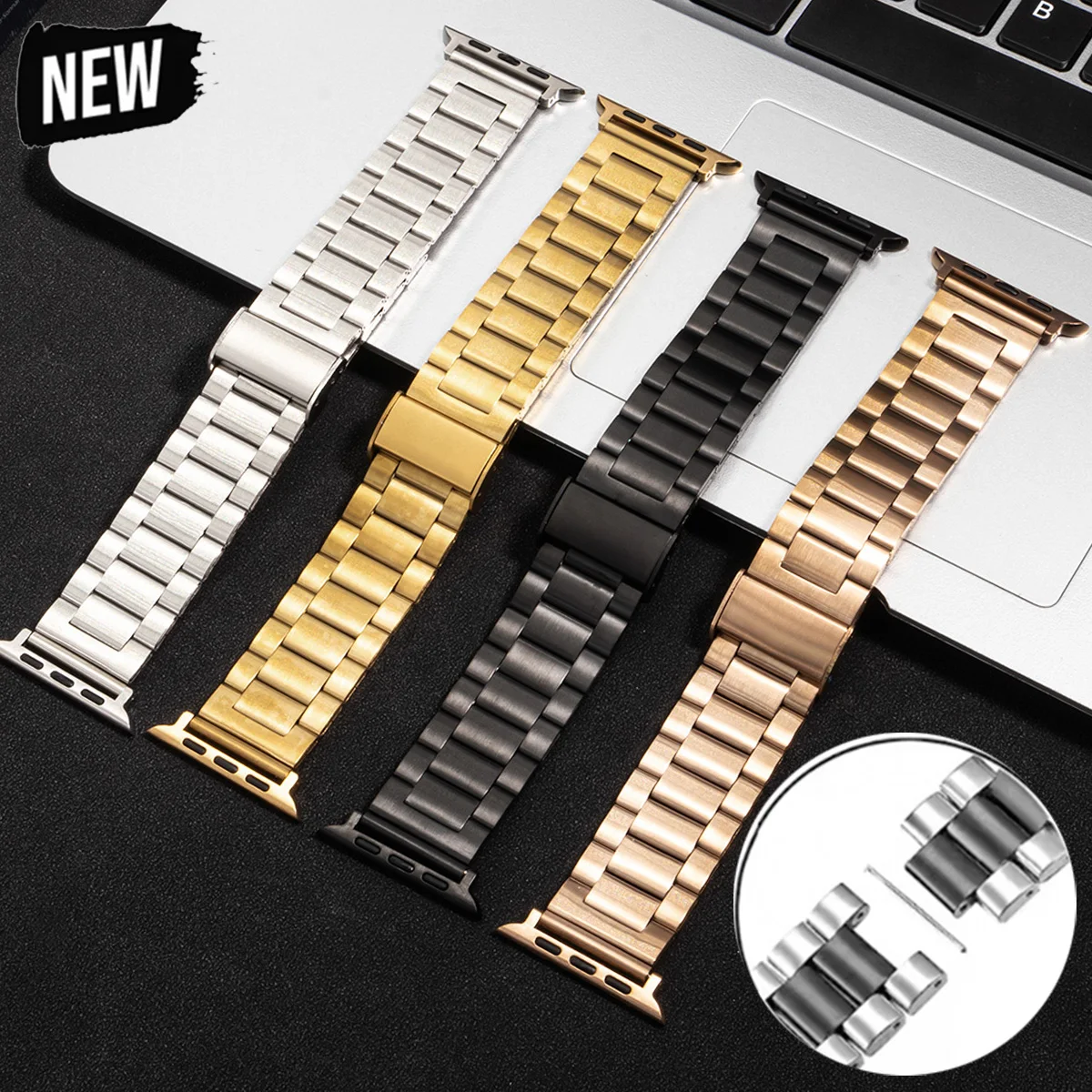 Edelstahlarmband für Apple Watch Armband 49mm 46mm 44mm 40mm 42mm 38mm 41mm Uhrenarmband iWatch Serie 11 10 SE67 Ultra 45