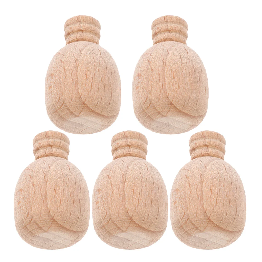 5 قطع من زجاجات النبيذ الخشبية الصغيرة غير المطلية للحرف اليدوية والرسم الإبداعي وديكور الحفلات