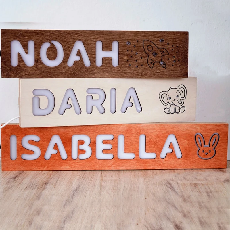 Nachtlampje Met Sterren & Maan Custom Nachtlampje Baby Cadeau 24 Letter Met Naam Slaapkamer Decor Lamp Kerst Kids Peuter Geschenken