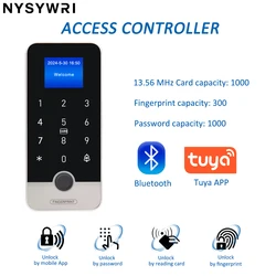 Waterproof Bluetooth Tuya Fingerprint Access Controller RFID Keyboard Touch Keypad 13.56MHz App Unlock Door Open Control System