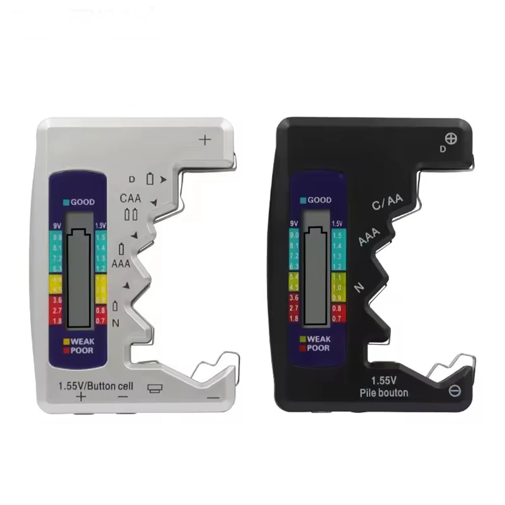Digital Battery Tester LCD Display D/CAA/AAA/N/LR44 Cell Button/9V Battery Capacity Check Detector Capacitance Diagnostic Tool