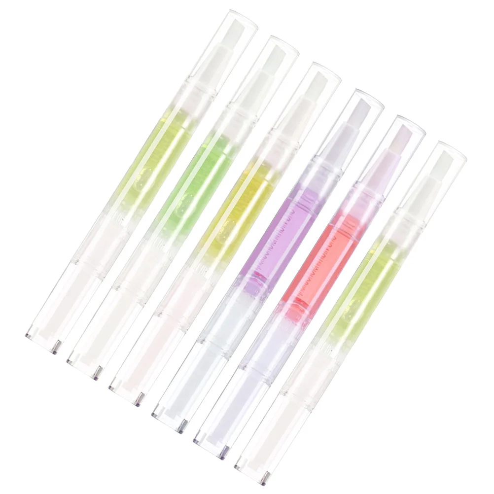 6 pezzi penna per olio per cuticole olio essenziale per unghie punta per pennello per unghie manicure nutriente idratante riparatore trattamento cura