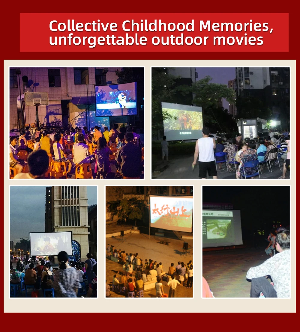 Projector Screen Portable Foldable Projection Screen 60/72/84/100/120/150 Inch 16:9 Outdoor Movie Screen For Travel Home Theater