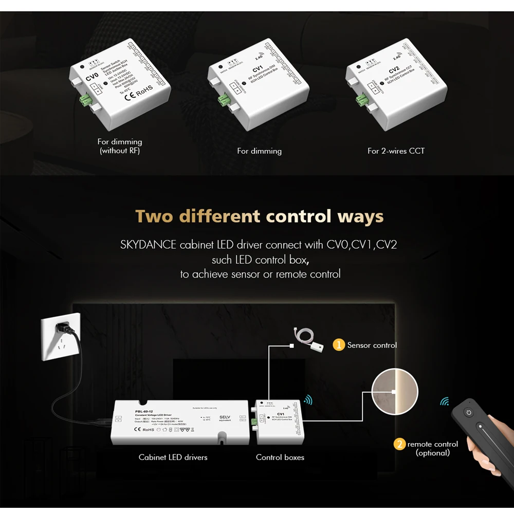 skydance-12v-dim-cor-unica-cct-6ch-rf-sensor-caixa-de-controle-sincrono-60w-tamanho-pequeno-tensao-constante-led-driver-fonte-de-alimentacao