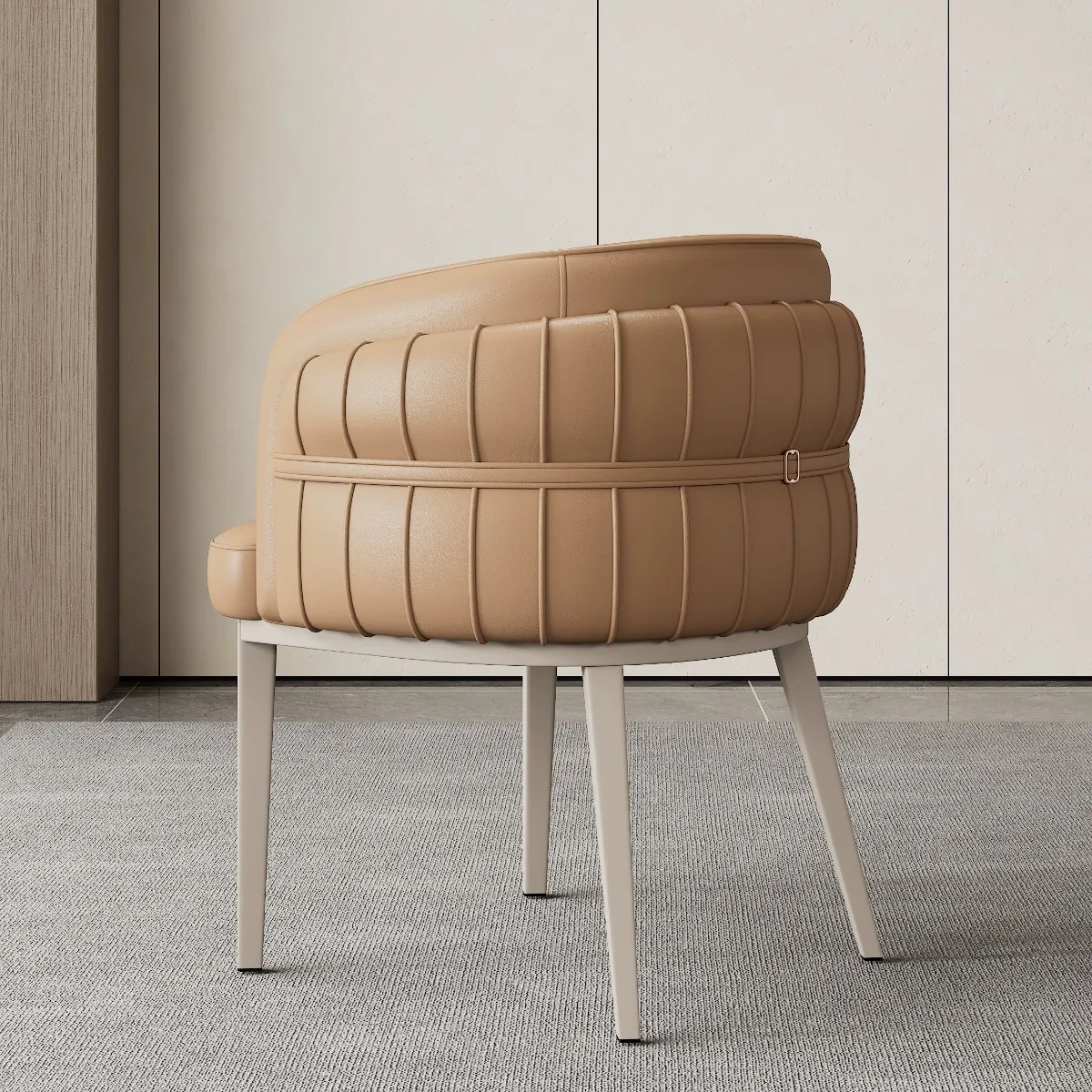 Modern simplicity, Italian light luxury dining chairs, household cat paw leather dining tables and chairs 4