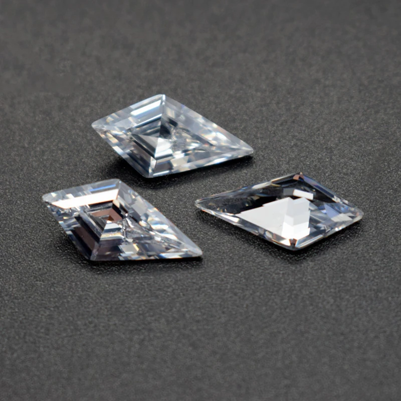 Grade AAAAA Cubic Zirconia Kite Shape Faceted Loose Gemstones CZ Stones with Pointed Bottom Multiple Sizes to Choose