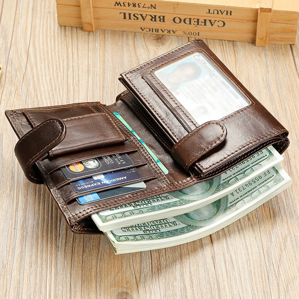 WESTAL Leather Men's Wallet Wallet Trend Multi-Functional First Layer Cowhide Premium Passport Wallet